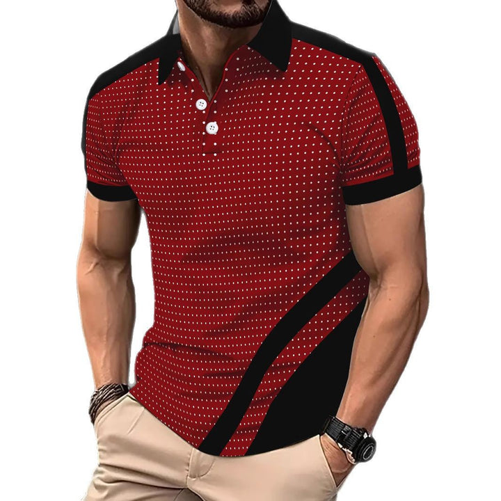 Herren modisches Kurzarm-Polohemd mit einzigartigem Punktdesign Echoarchiv
