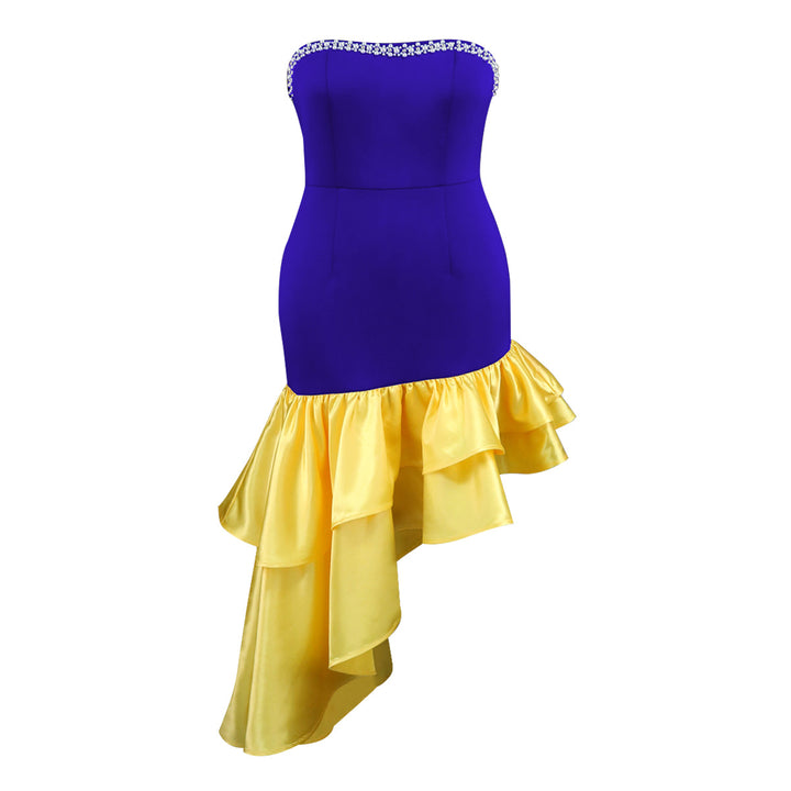Damen Kleid mit schulterfreiem Design und voluminösem Rüschensaum Echo Archiv