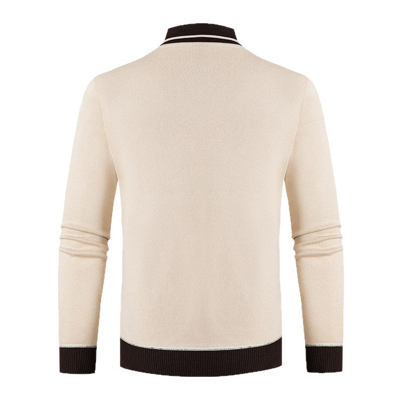 Herren eleganter V-Ausschnitt Pullover mit modischem Kragen Echoarchiv