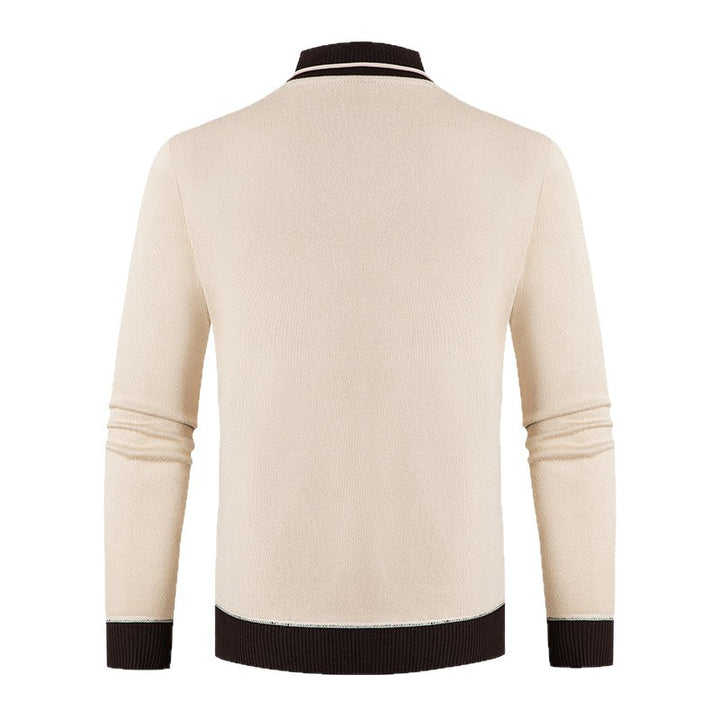 Herren eleganter V-Ausschnitt Pullover mit modischem Kragen Echoarchiv