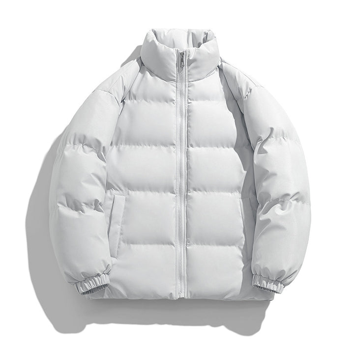 Herren voluminöse Isolationsjacke mit mattem Mikrofasermaterial und hohem Stehkragen – Marzano
