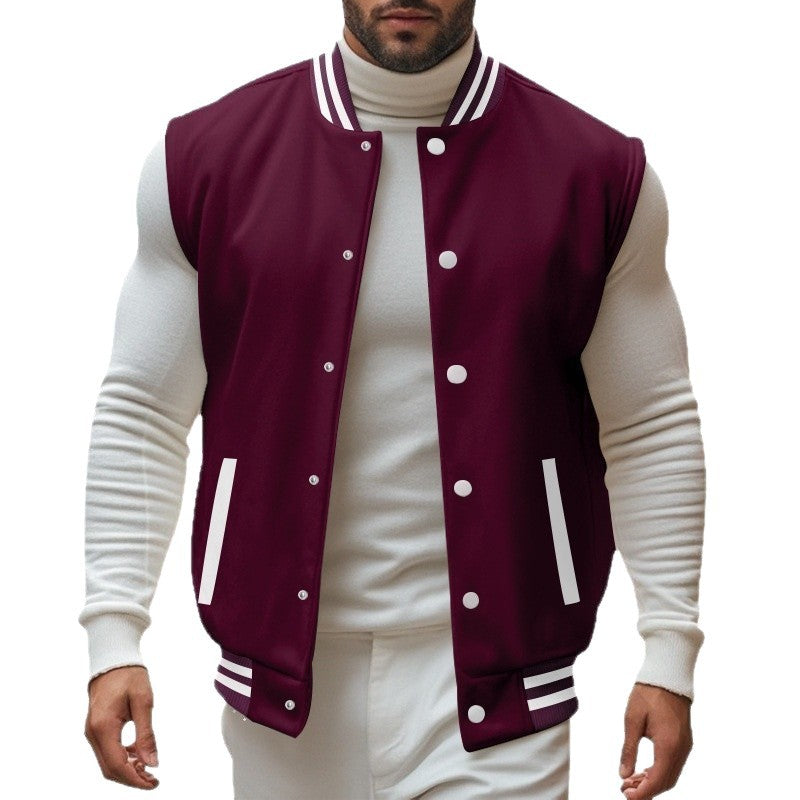 Herren lässige Weste im Sport-Stil mit Druckknopfverschluss und seitlichen Einschubtaschen Echoarchiv