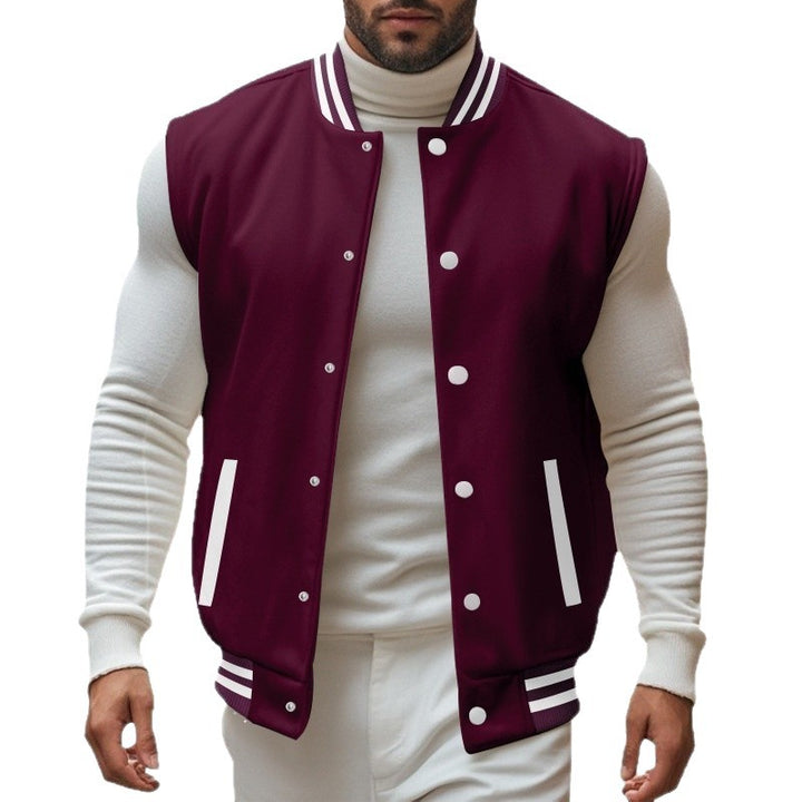 Herren lässige Weste im Sport-Stil mit Druckknopfverschluss und seitlichen Einschubtaschen Echoarchiv