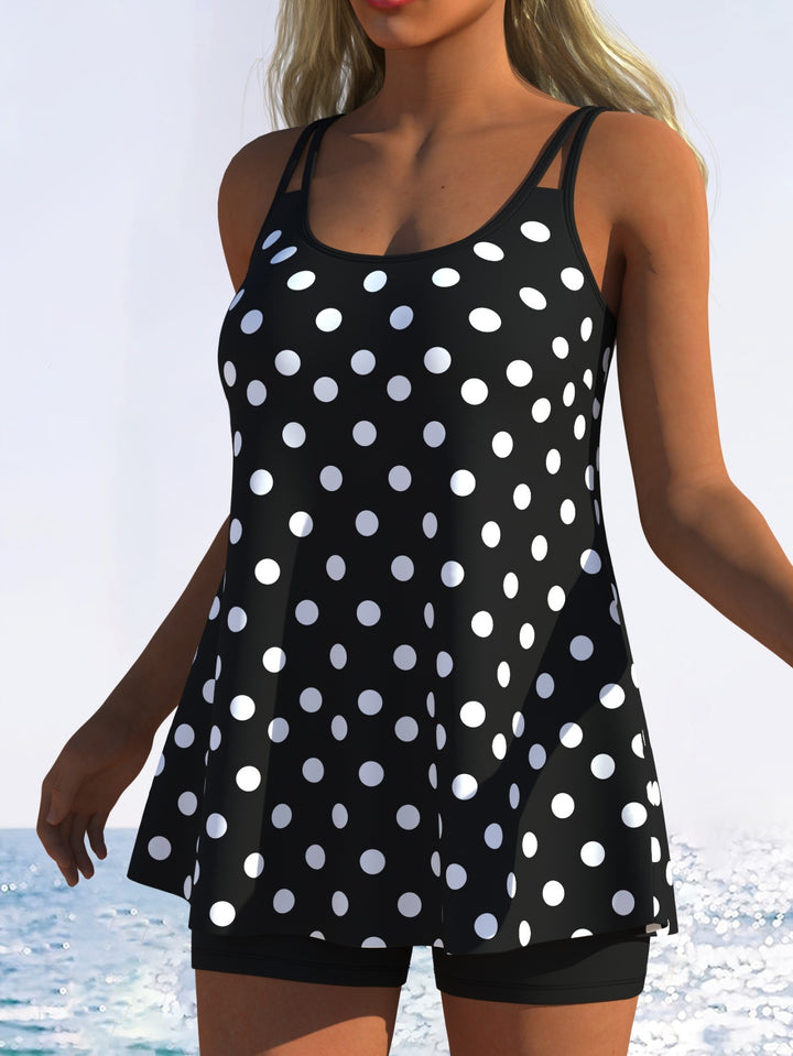 Damen Tankini mit verspieltem Streifenmuster und originellem Schnitt Echo Archiv