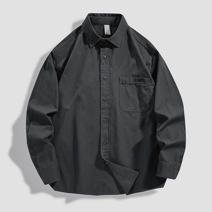 Unisex Oversize Baumwoll-Oxford-Hemd mit Brusttasche und Relaxed-Fit Echo Archiv