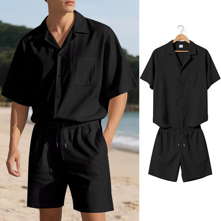Herren modisches Sommer Set aus komfortablem Kurzarmhemd und Shorts Echoarchiv