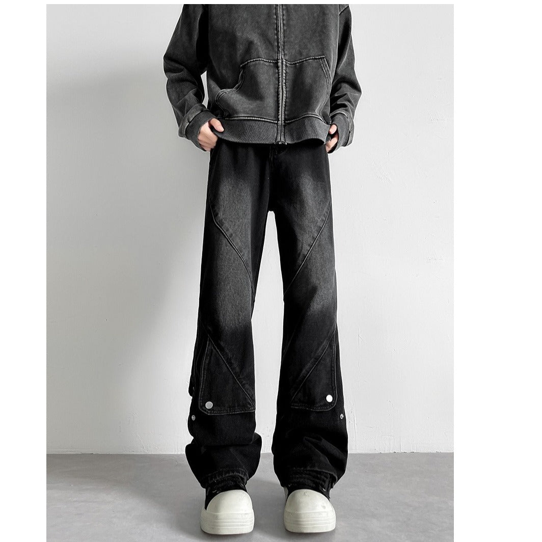 Damen Weitgeschnittene Jeans mit kreativem Design Echoarchiv