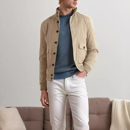 Herren modische Wildlederjacke mit strukturiertem Design Echoarchiv