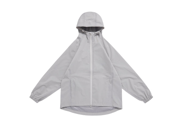 Unisex Leichte Regenjacke mit Kapuze, Zwei‑Wege‑Reißverschluss und verlängertem Saum Echoarchiv