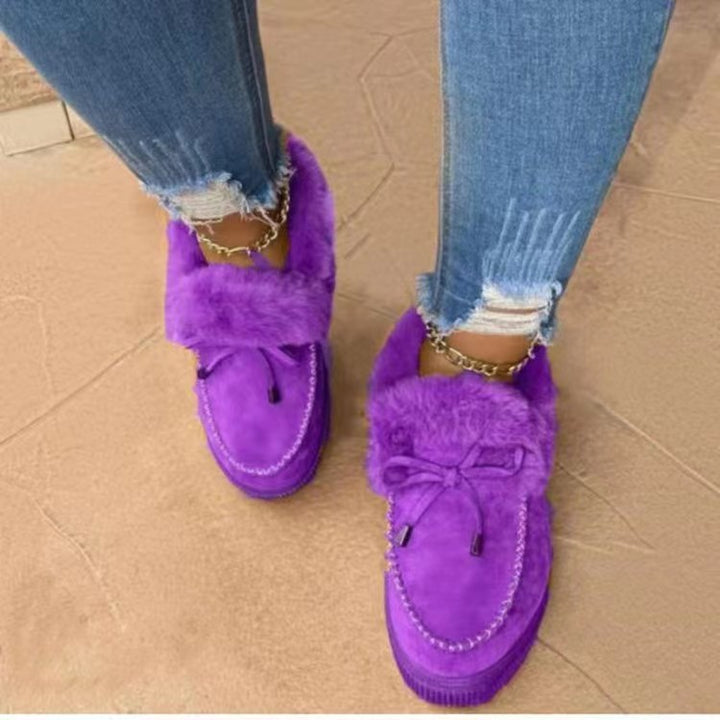 Damen Gefütterte Plateau‑Mokassin‑Sneaker mit Kunstfellkragen und dämpfender Plateausohle Echo Archiv