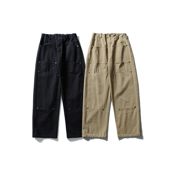 Herren weite Utility-Arbeitshose mit aufgesetzten Patch‑Taschen und elastischem Bund Echoarchiv