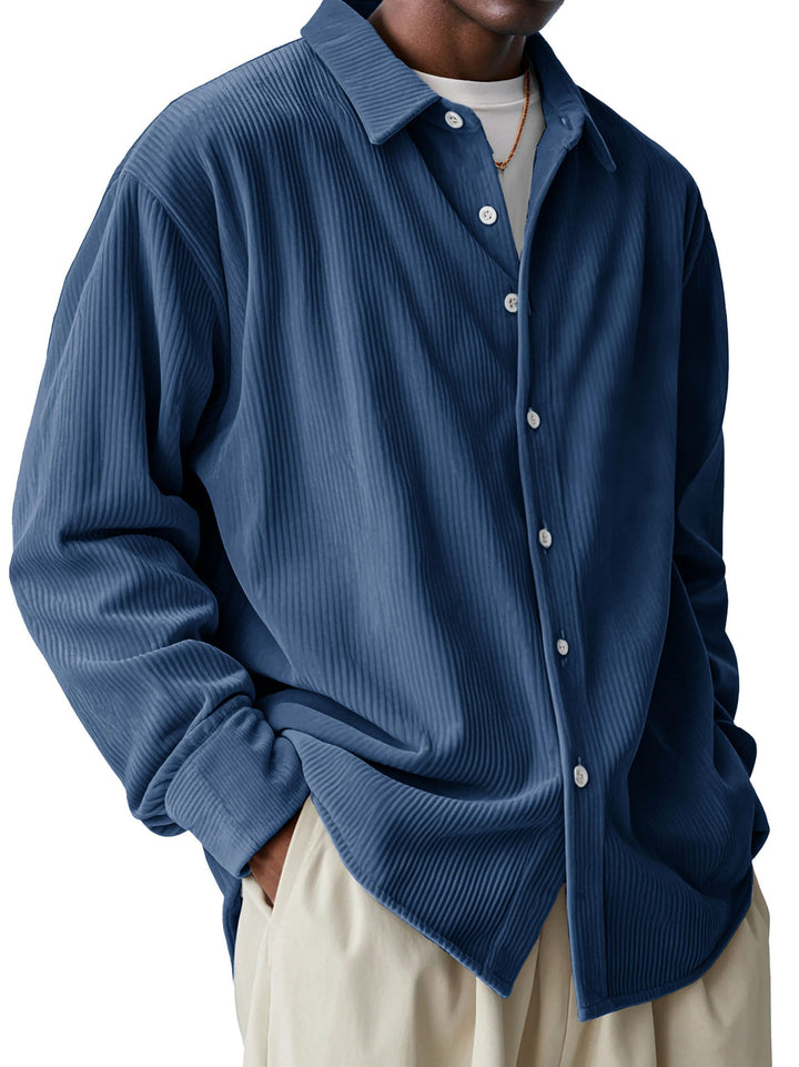 Herren nan oversized Kordhemd mit feiner Rippenstruktur und Relaxed-Fit Echo Archiv