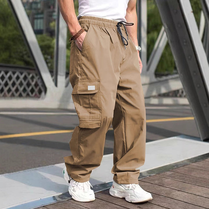 Herren lässige Cargo-Hose mit elastischem Bund und multifunktionalen Taschen – Bravaro