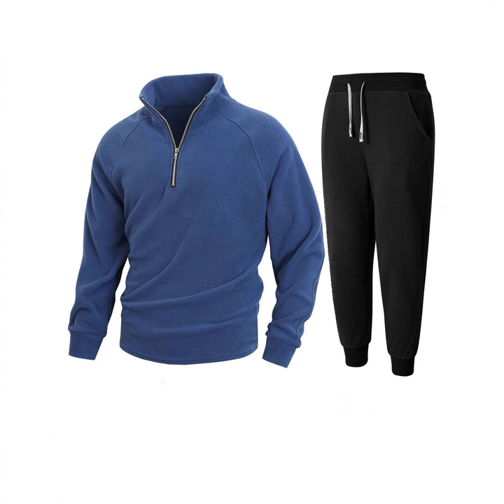 Herren Fleece-Oberteil mit modernem Stehkragen und sportlicher Jogginghose Echoarchiv