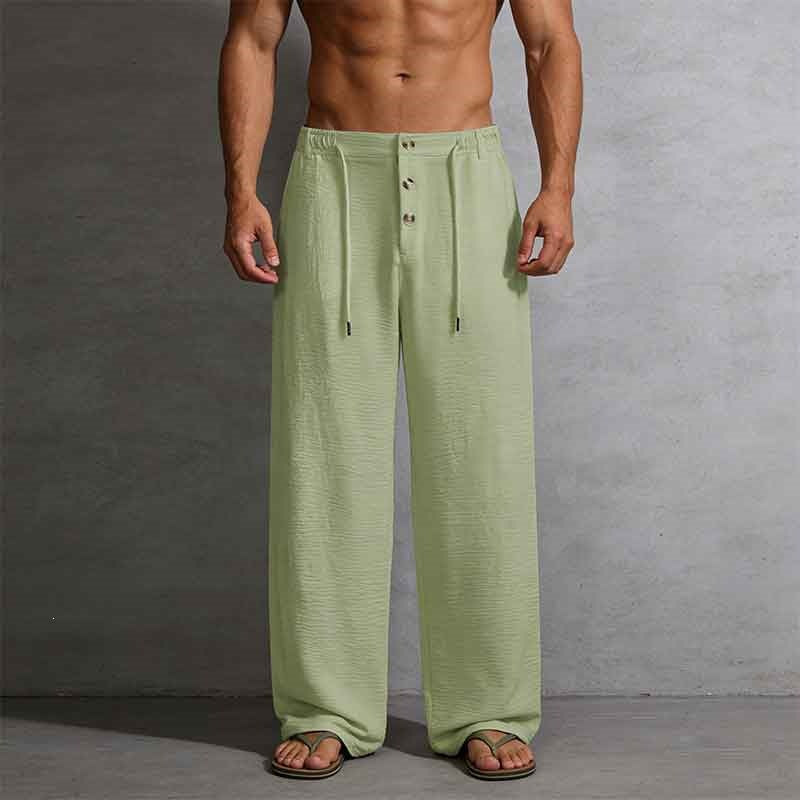 Herren Lässige Leinen-Shorts mit elastischem Bund und praktischem Kordelzug Echo Archiv