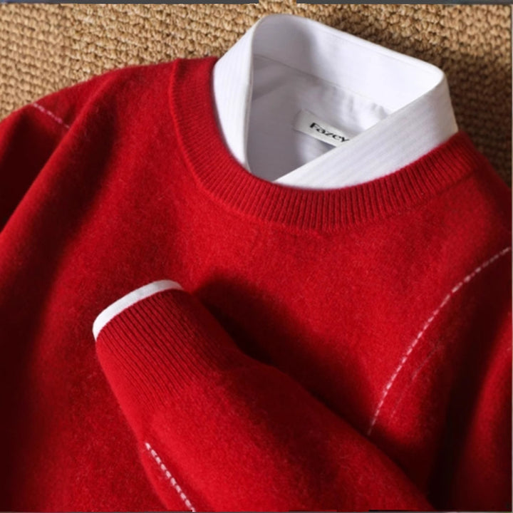 Herren eleganter und gemütlicher Strickpullover mit feiner Struktur Echoarchiv