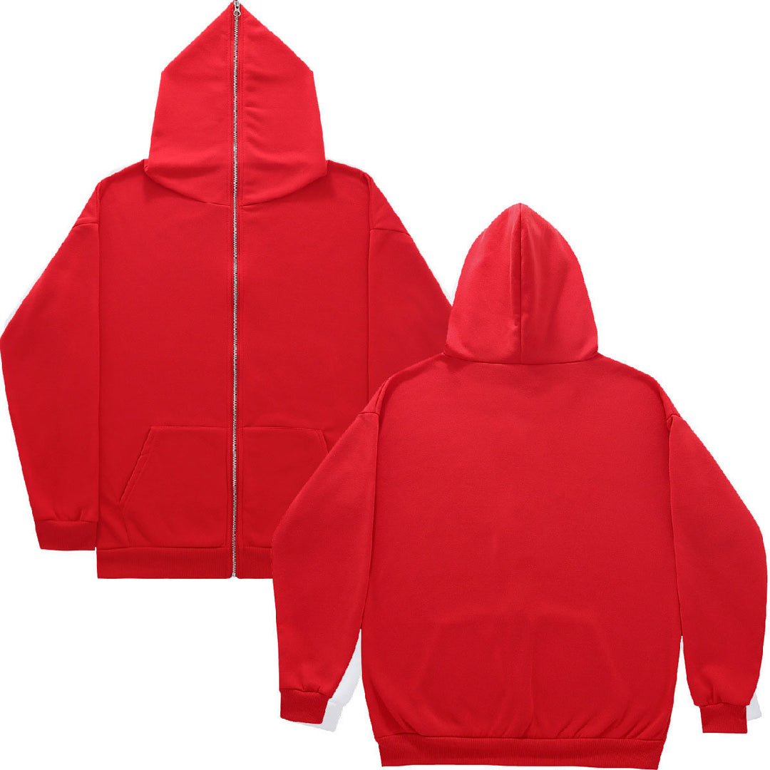 Unisex Zip-Hoodie mit durchgehendem Reißverschluss bis in spitze Kapuze, Kängurutasche und gerippten Bündchen Echo Archiv
