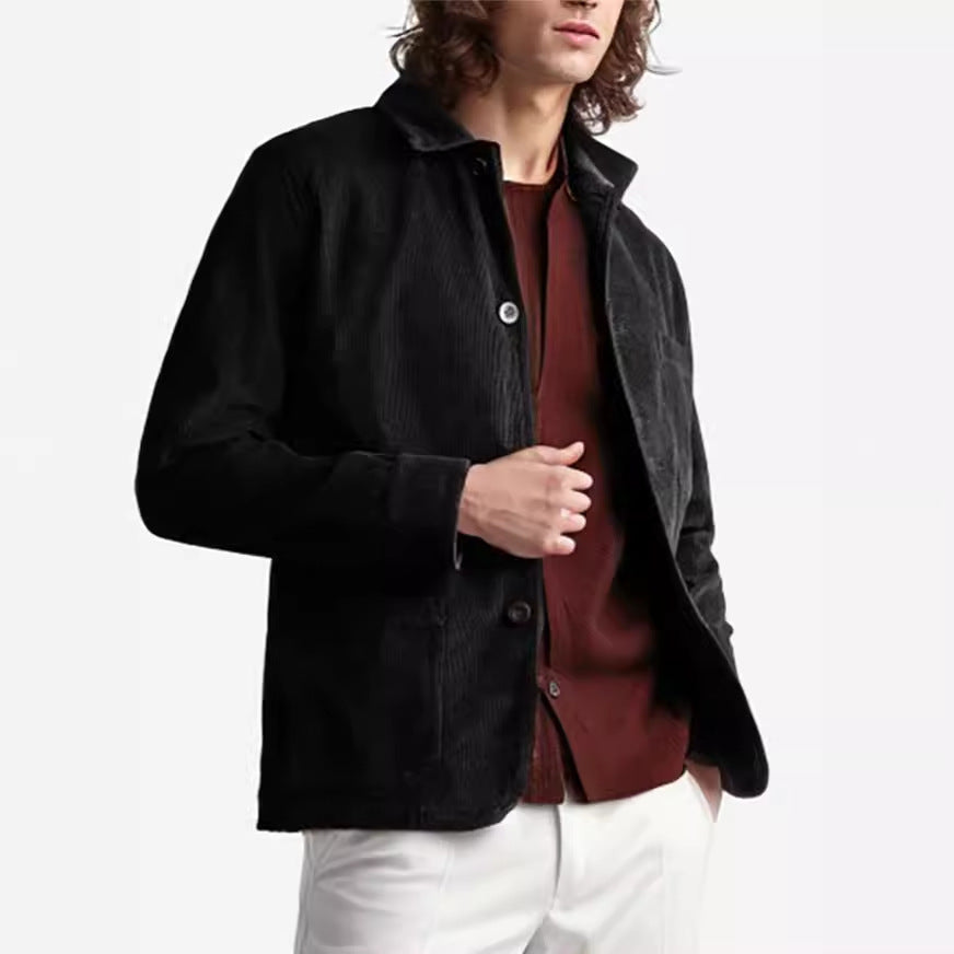 Herren lässige Cordjacke mit praktischen Taschen Echoarchiv