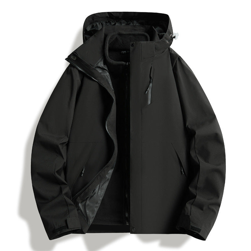 Herren Wetterfeste Outdoorjacke mit isolierendem Innenfutter und verstellbarem Kapuzenzug Echoarchiv