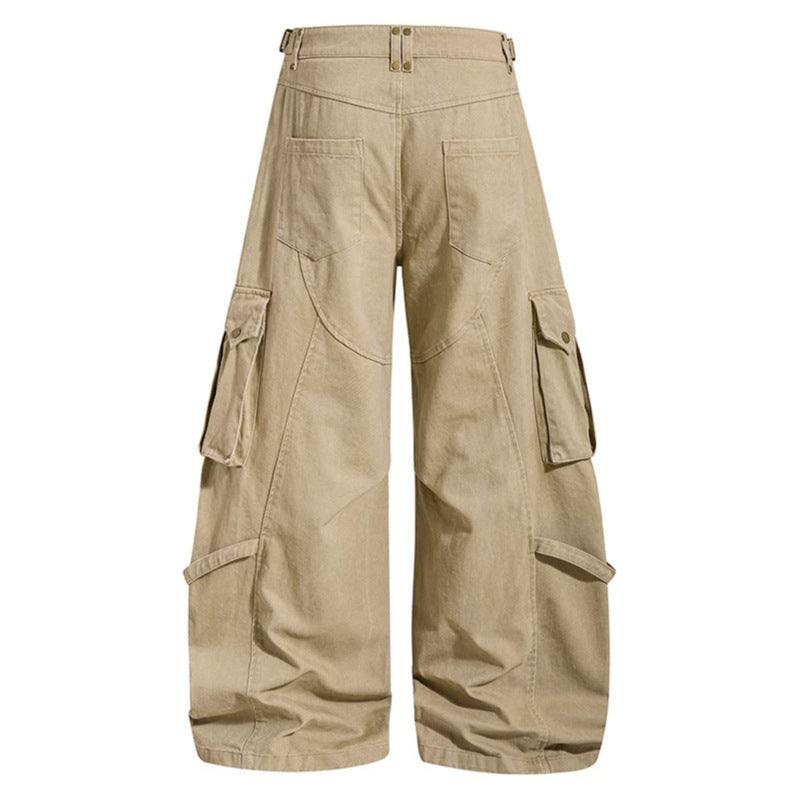 Damen weite Cargo‑Culotte‑Hose mit verstellbaren Riemen, großen Klappentaschen und Ballon‑Silhouette Echoarchiv