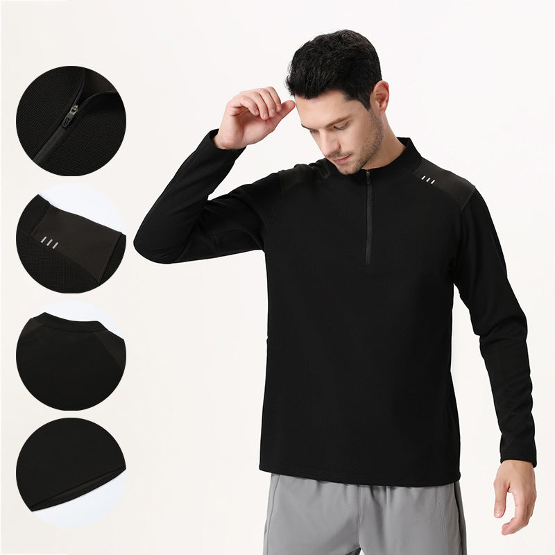 Herren sportliches Langarmshirt mit Belüftungsreißverschluss Echoarchiv