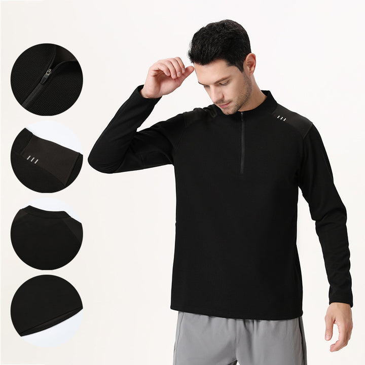 Herren sportliches Langarmshirt mit Belüftungsreißverschluss Echoarchiv