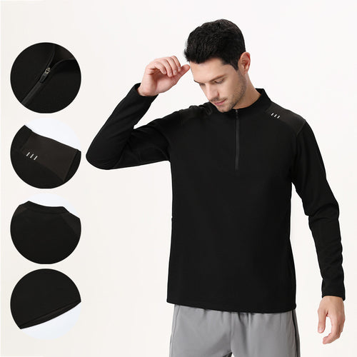 Herren sportliches Langarmshirt mit Belüftungsreißverschluss Echoarchiv
