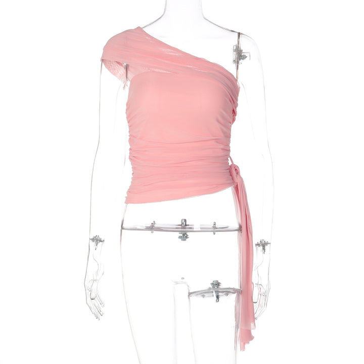 Damen Elegantes Asymmetrisches Top mit Wickeldesign Echo Archiv