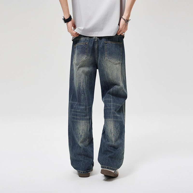 Herren Baggy-Jeans im Vintage‑Wash mit hoher Bundhöhe, relaxed Bein & dezenter Distressed‑Optik Echoarchiv