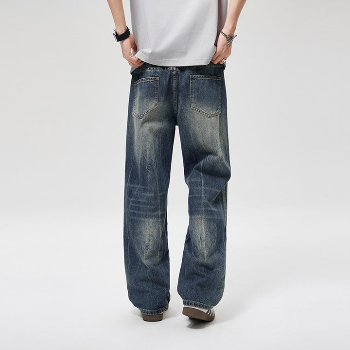 Herren Baggy-Jeans im Vintage‑Wash mit hoher Bundhöhe, relaxed Bein & dezenter Distressed‑Optik Echoarchiv
