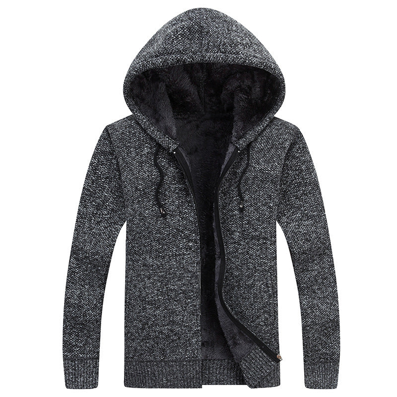 Herren bequeme Fleece-Jacke mit Kapuze und weichem Innenfutter Echoarchiv