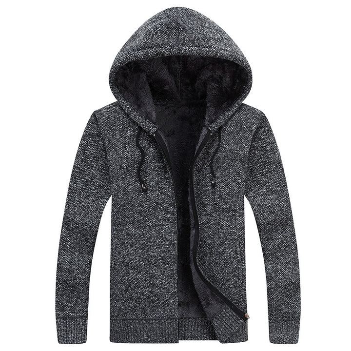 Herren bequeme Fleece-Jacke mit Kapuze und weichem Innenfutter Echoarchiv
