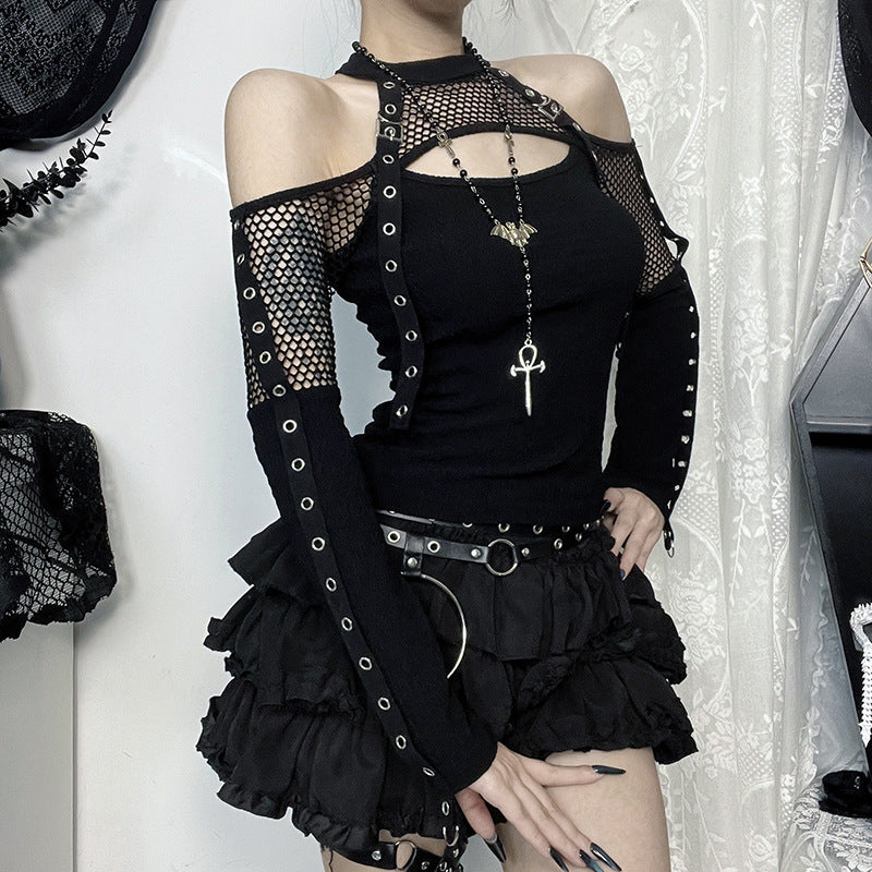 Damen modisches Oberteil mit einzigartigem Cut-Out-Design und Netzdetails Echo Archiv