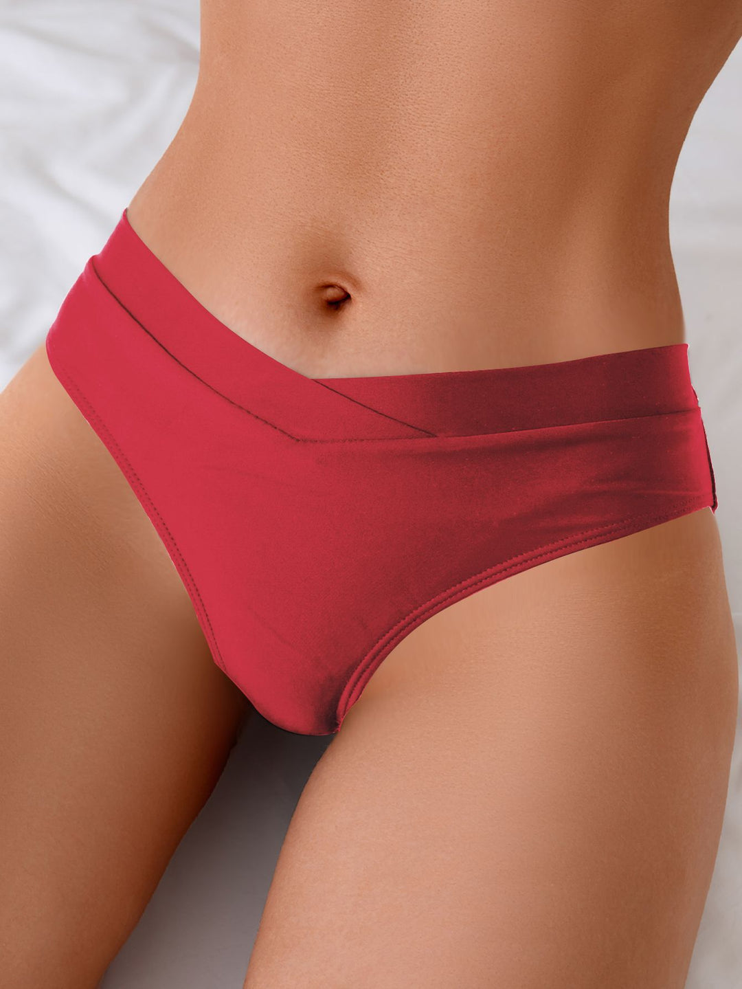 Damen Hoch taillierter Bikini-Slip mit modischem Wickelschnitt Echo Archiv