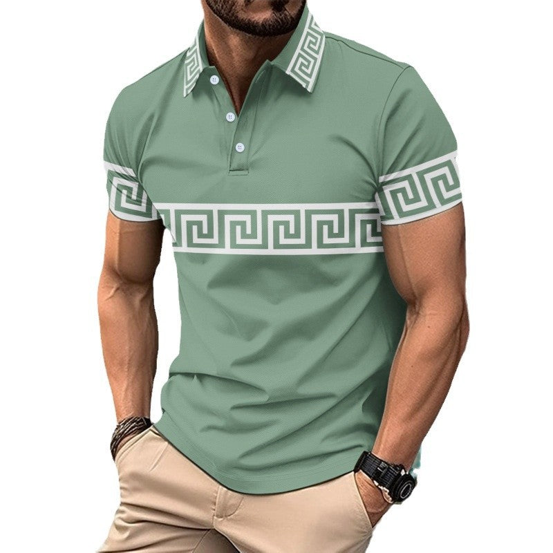 Herren Poloshirt mit modischem Muster und stilvollen Akzenten Echoarchiv