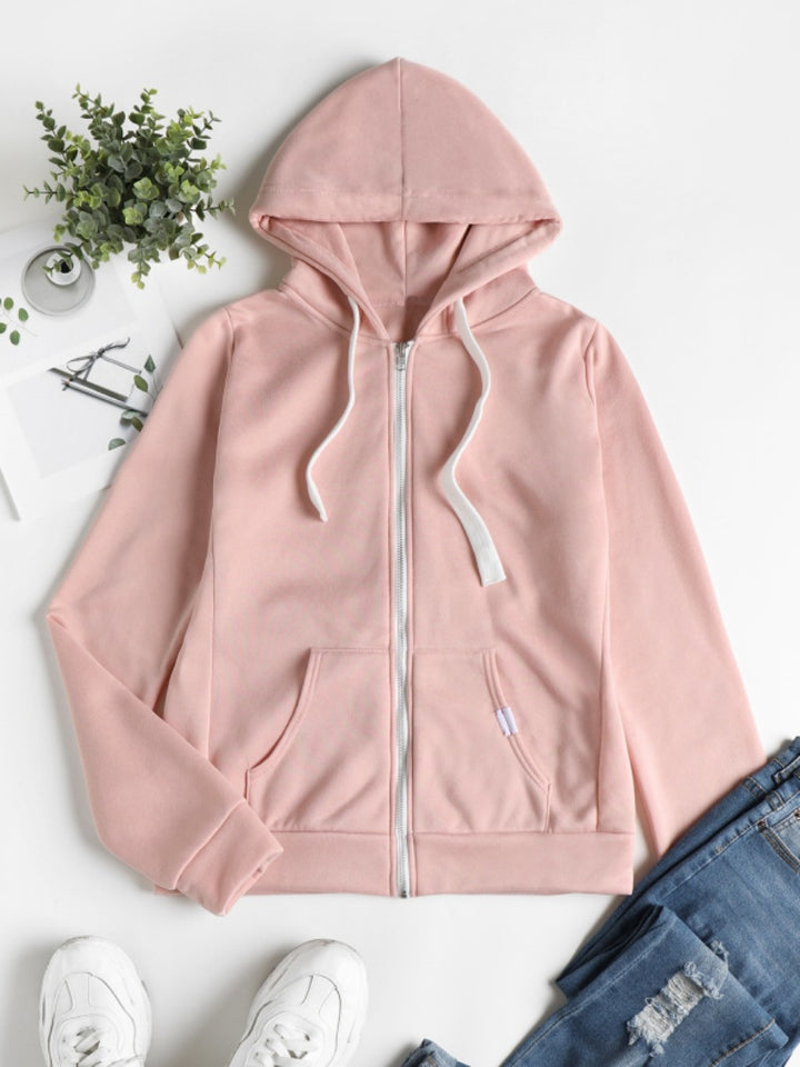 Damen Kapuzenjacke mit Reißverschluss taillierter Sweatshirt-Hoodie aus Baumwollmischung Echo Archiv