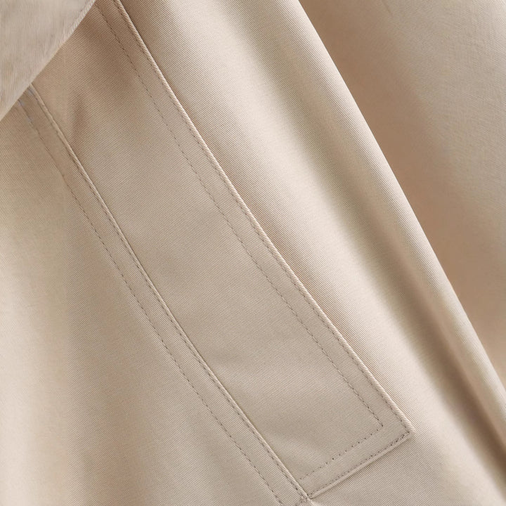 Damen Cropped Trenchjacke im Boxy‑Schnitt mit weitem Revers und Bindeschleife Echoarchiv