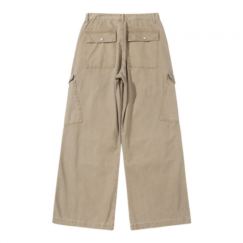 Damen Breite Utility-Cargo-Hose aus robustem Canvas mit hoher Taille und Kniefalten Echo Archiv