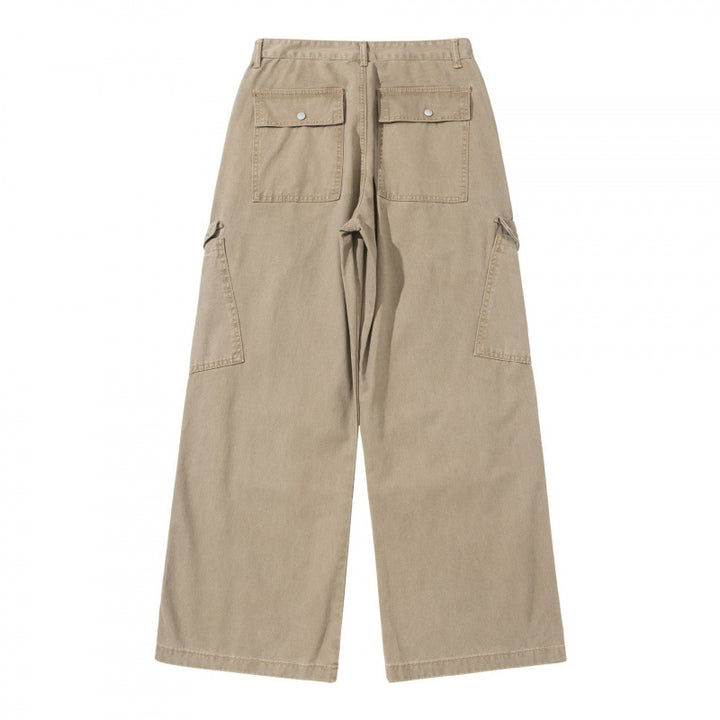 Damen Breite Utility-Cargo-Hose aus robustem Canvas mit hoher Taille und Kniefalten Echo Archiv