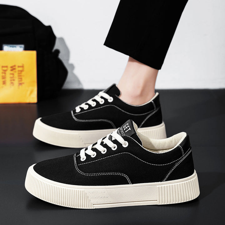 Unisex Leichter Canvas-Low-Top Sneaker mit dicker Plateau-Gummisohle – Norré