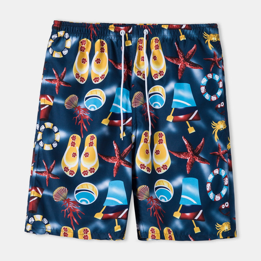 Herren Badeshorts mit lebhaftem maritimen Motiv und praktischer Schnürung Echoarchiv