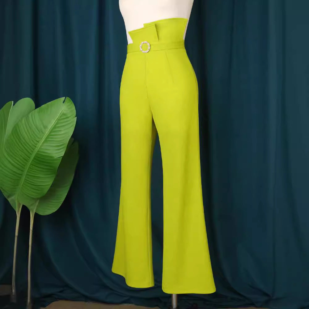 Damen High-Waist Palazzo-Hose mit eleganter Schnalle Echo Archiv