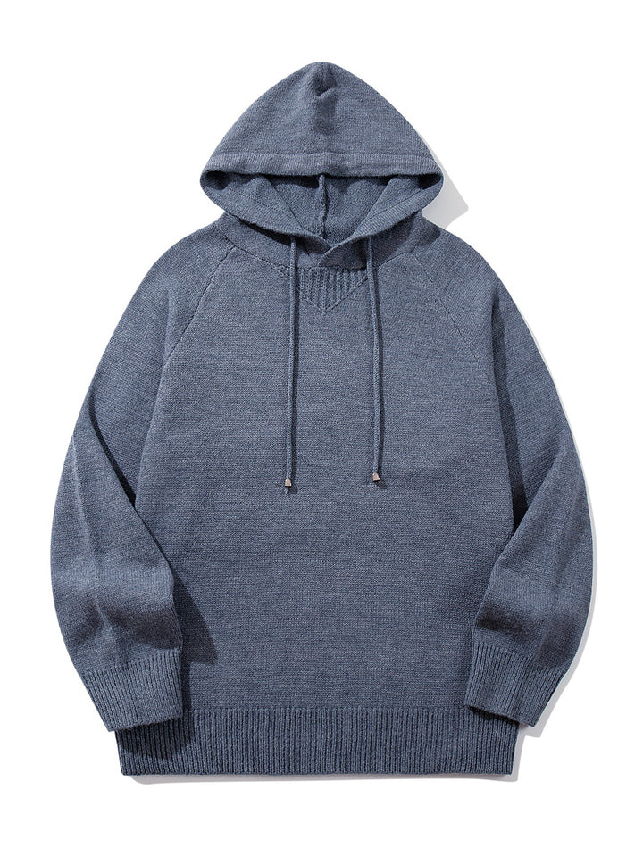 Unisex Strick-Kapuzenpullover mit Raglanärmeln und breitem Rippenbund Echoarchiv