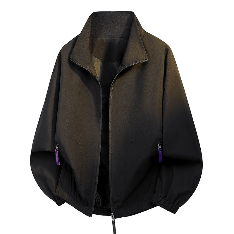 Herren Urban Zip Blouson mit Stehkragen, kontrastierenden Reißverschlusszugin, und elastischem Saum – Taviero