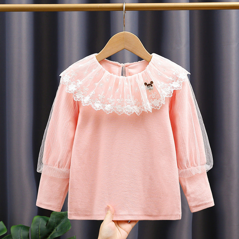 Mädchen Bluse mit voluminösem Tüllkragen Echo Archiv