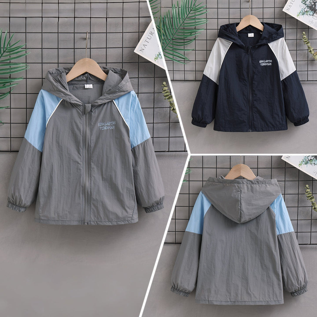 Unisex nan leichte Kapuzen-Windjacke mit Kontrastärmeln und elastischen Bündchen Echo Archiv