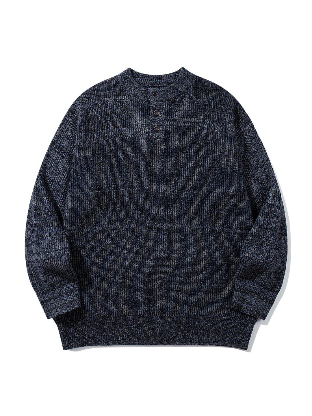 Herren Grobstrick-Henleypullover mit halber Knopfleiste und Rippbündchen Echoarchiv