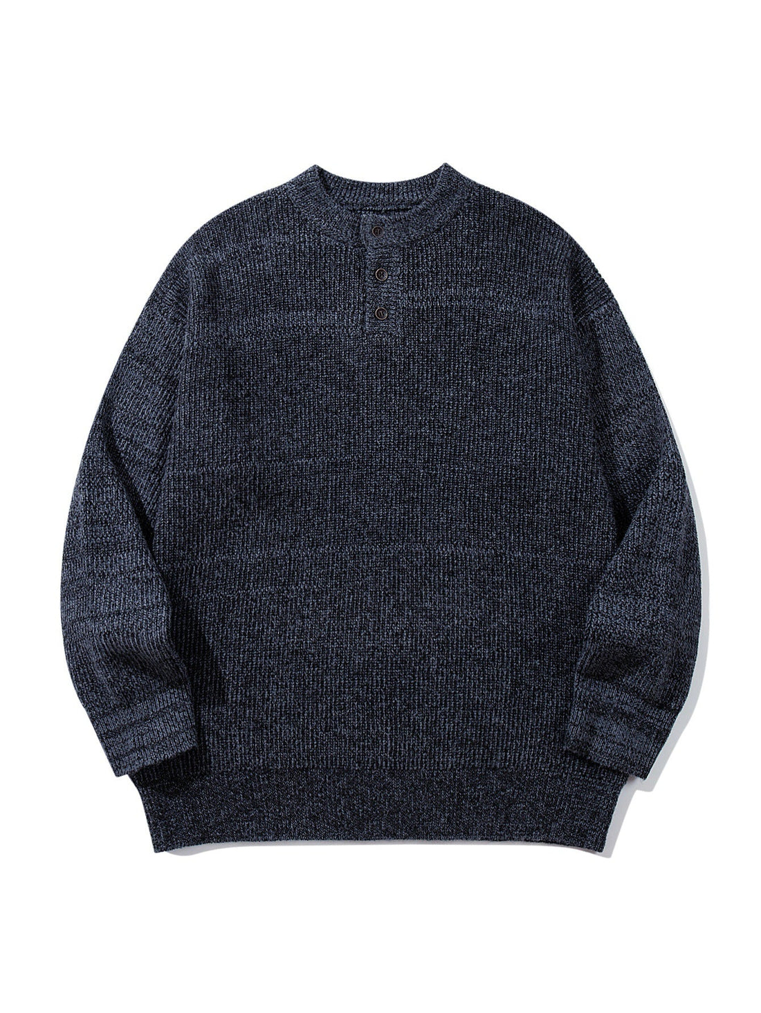 Herren Grobstrick-Henleypullover mit halber Knopfleiste und Rippbündchen Echoarchiv