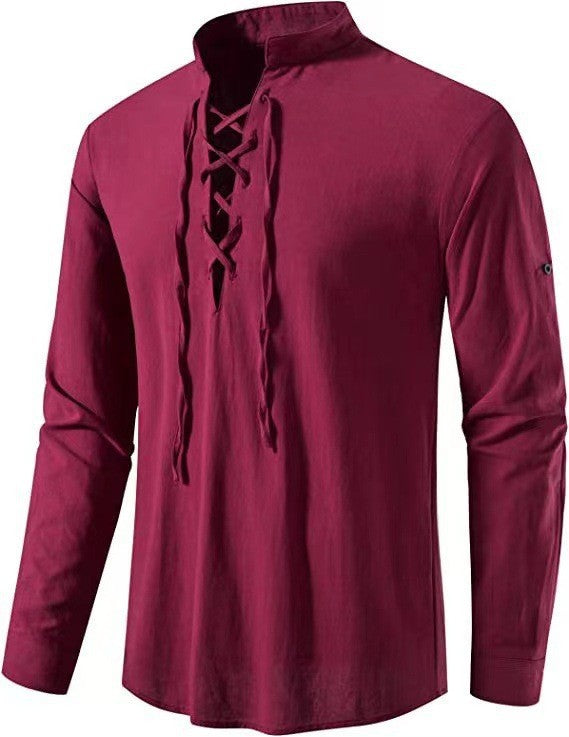 Herren Langarmshirt mit modischem Kordelzug Echoarchiv