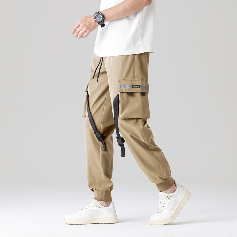 Herren Tech‑Utility Cargohose mit multifunktionalen Beintaschen, verstellbaren Gurtbändern & elastischen Bündchen Echo Archiv